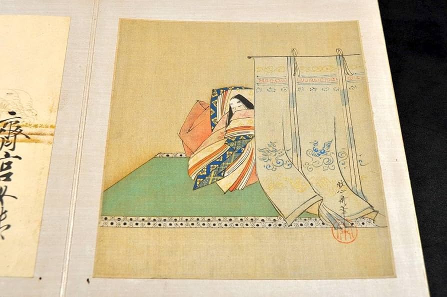 『法眼永真筆』銘記印章 『牧心斎印』絹本マクリ アルミ額付 狩野安信(狩野永真) 印章 牧心斎印 烏図 銘記『法眼永真筆
